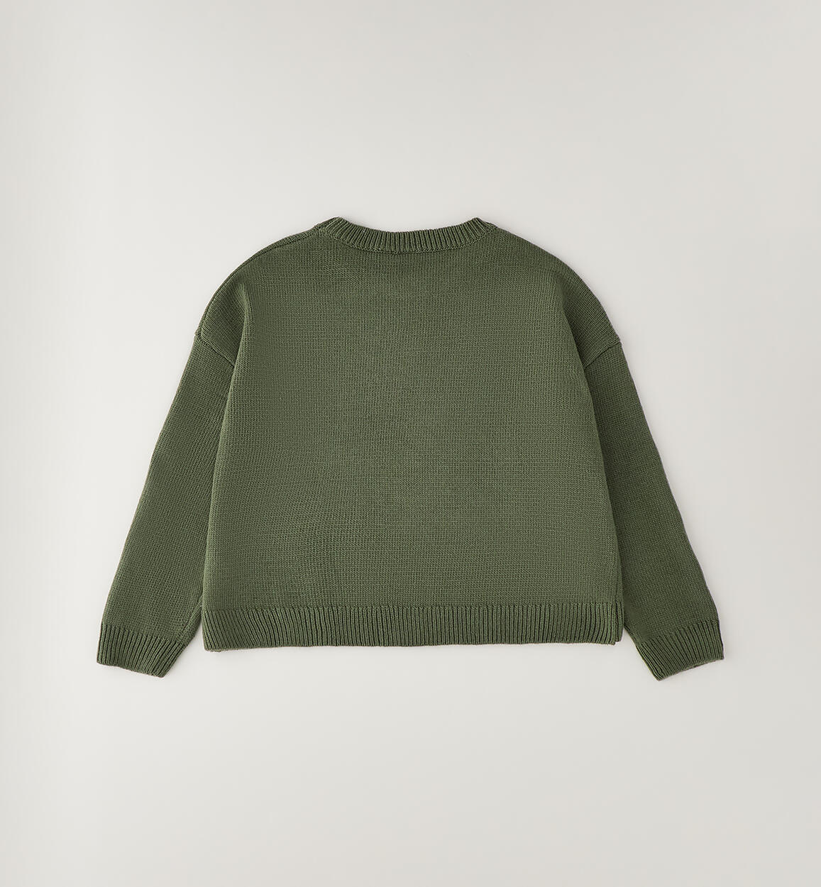 Maglione Verde Militare Crop con Stelle Nere