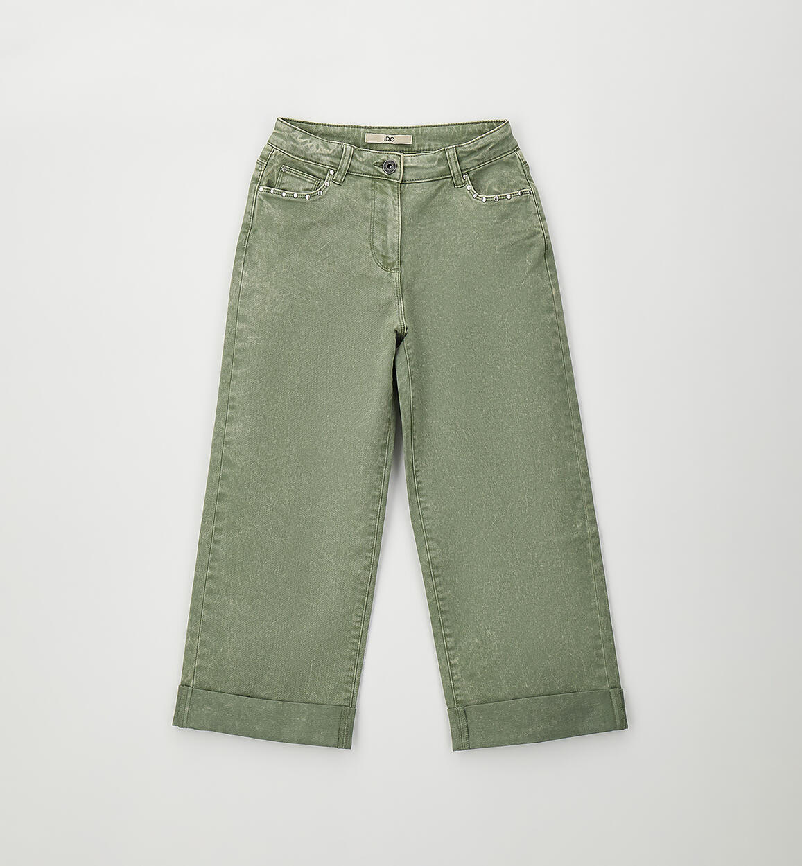 Pantaloni Wide Leg Verde Salvia