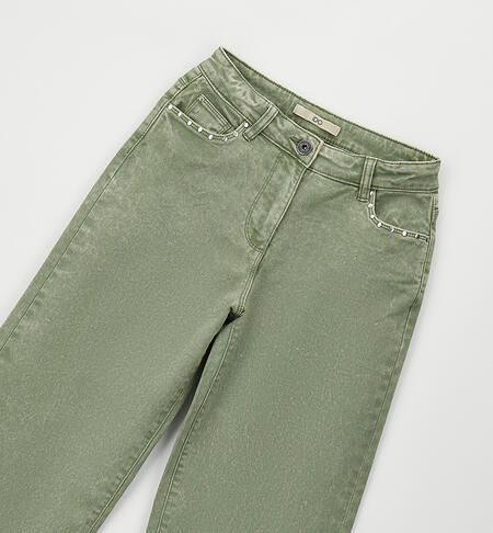 Pantaloni Wide Leg Verde Salvia