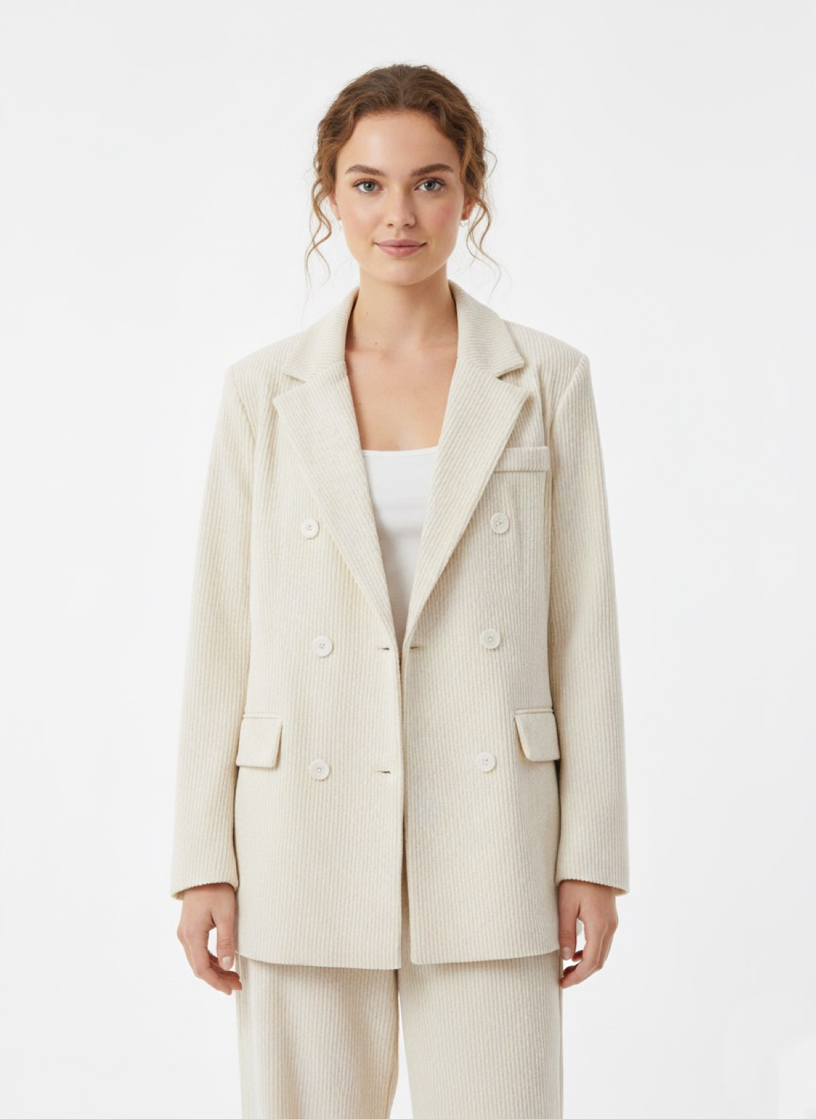 Blazer Stoccolma Velluto Panna