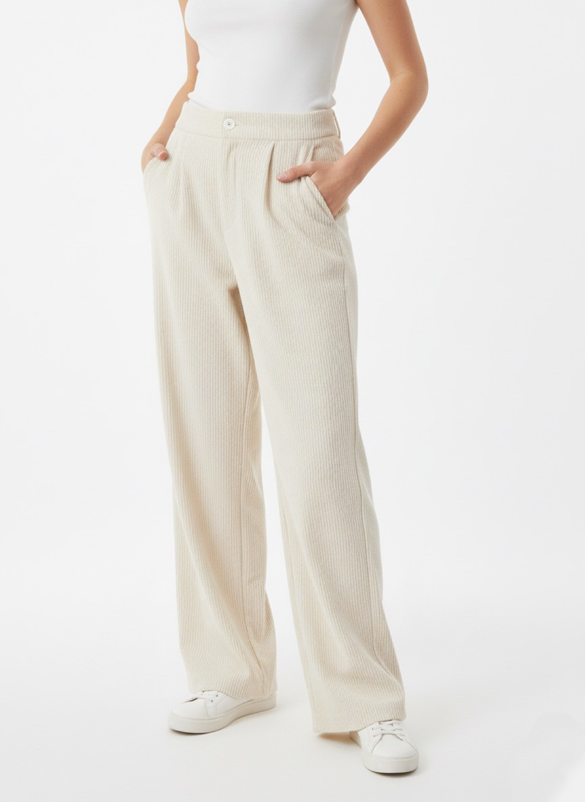 Pantalone Stoccolma Velluto Panna