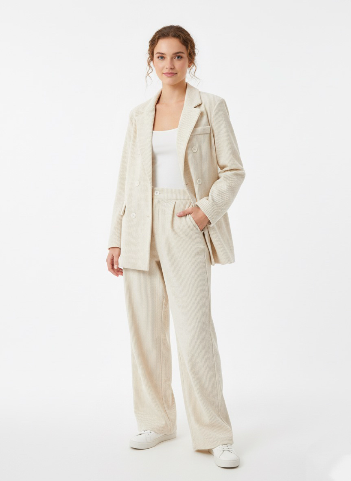 Blazer Stoccolma Velluto Panna