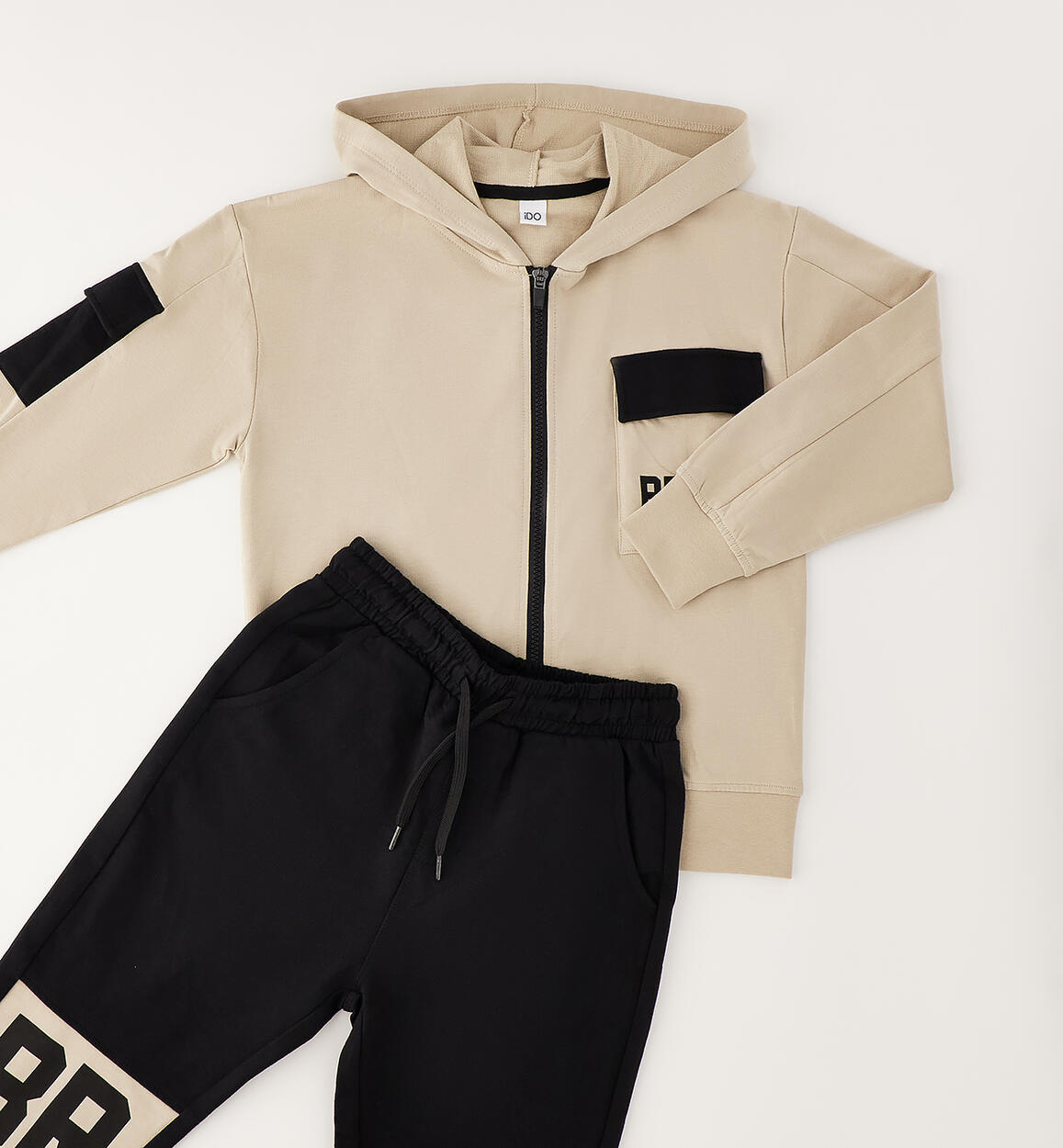 Completo Tuta Street Style BRNX Beige e Nero Garzato