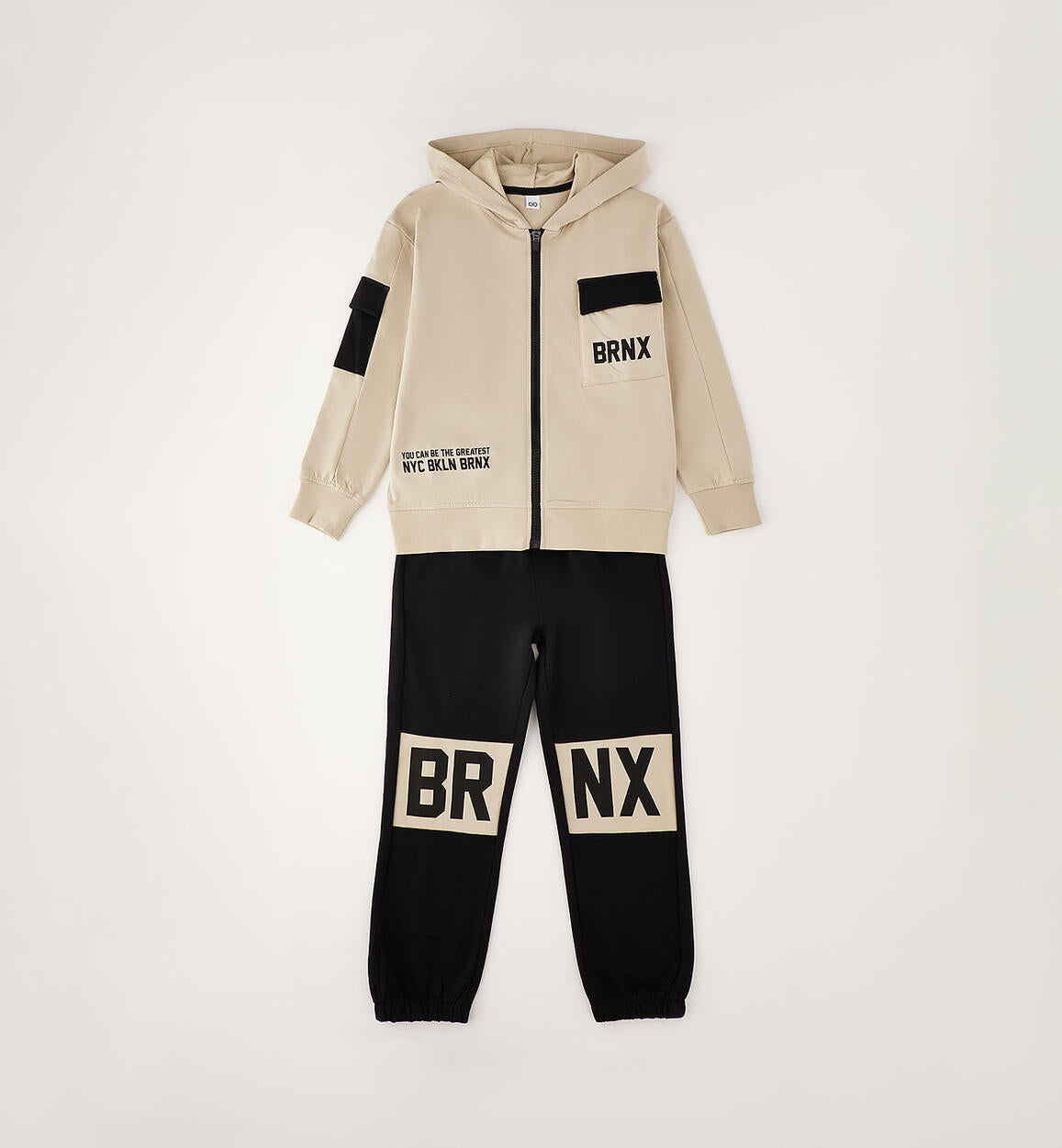 Completo Tuta Street Style BRNX Beige e Nero Garzato